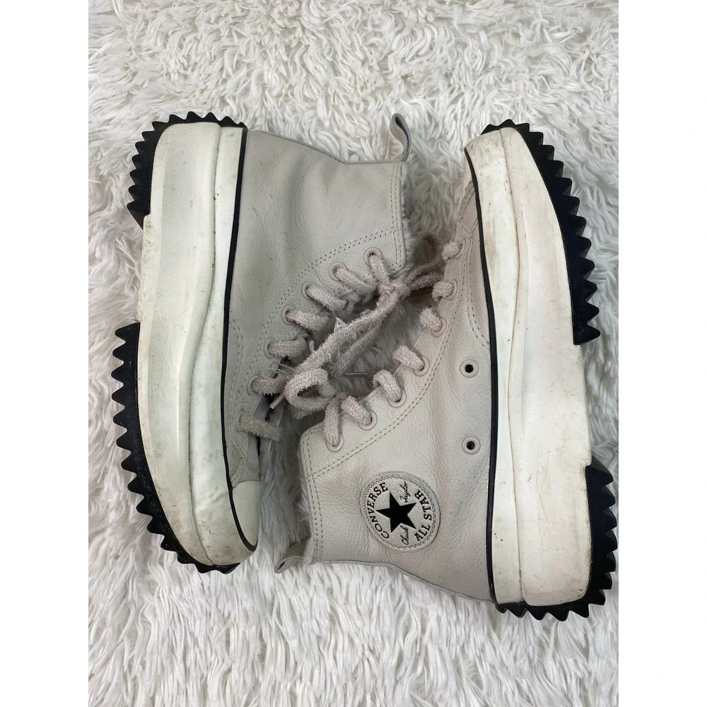 Converse Chuck Taylor Women's 7.5 Pale Gray Leather Block Heel High Tops